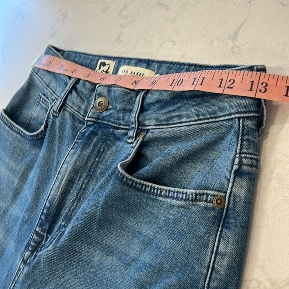 Ted Baker Morgani Straight Leg Blue Denim Jeans Raw Hem - Picture 9 of 15